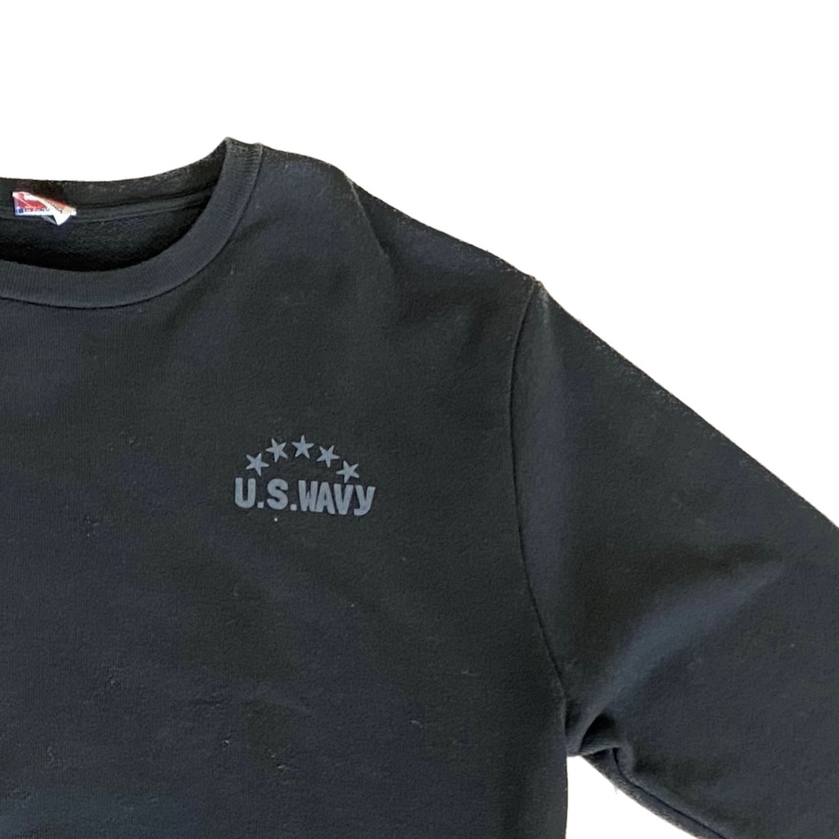 【40％OFF】VOLN / CREW NECK SWEAT / U.S. WAVY / BLACK