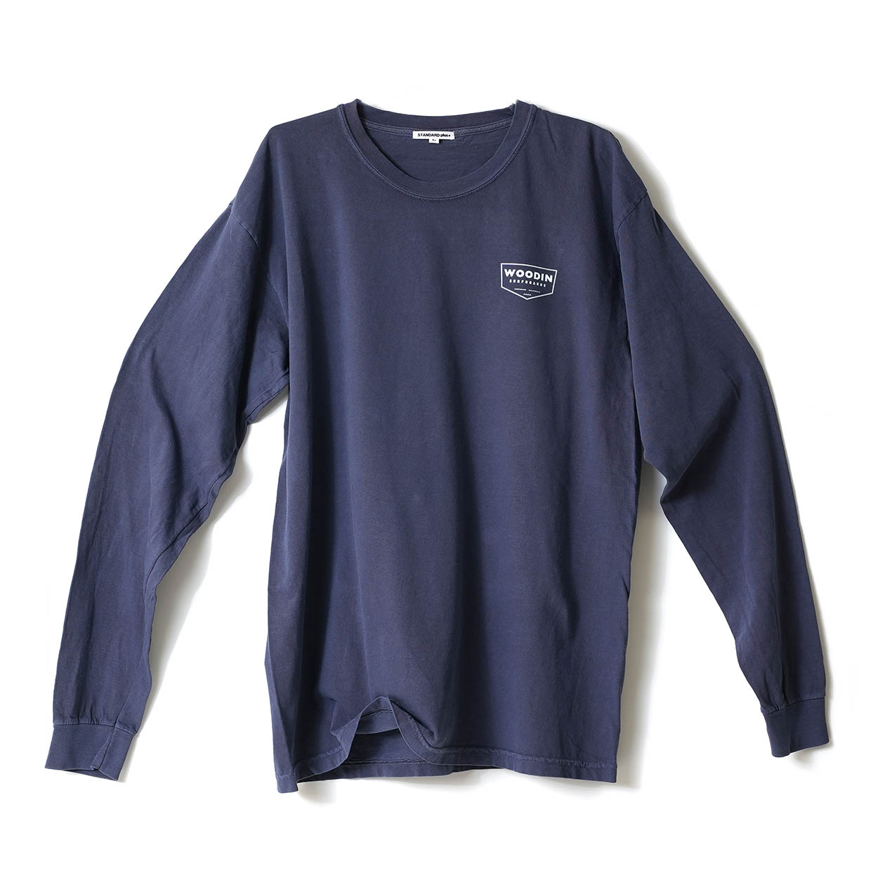 WOODIN LS T-Shirts Navy 胸ロゴ