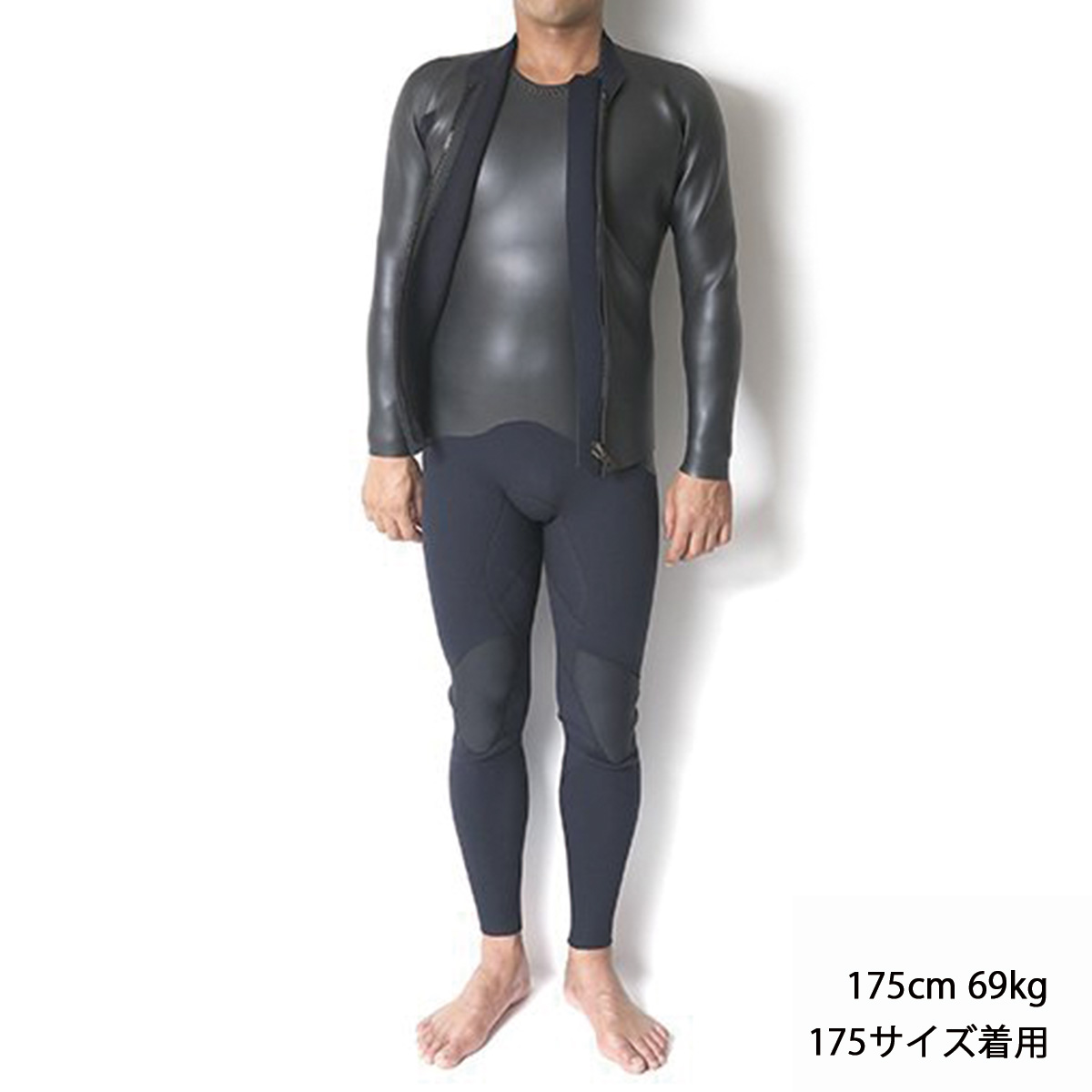 セミオーダー（受注生産） CRAFTSMAN WETSUITS ウェットスーツ 長袖 タッパー ロングスリーブジャケット 2mm フロントジップ フラットスキン ラバー ユニセックス 日本製 サーフィン 春夏秋用