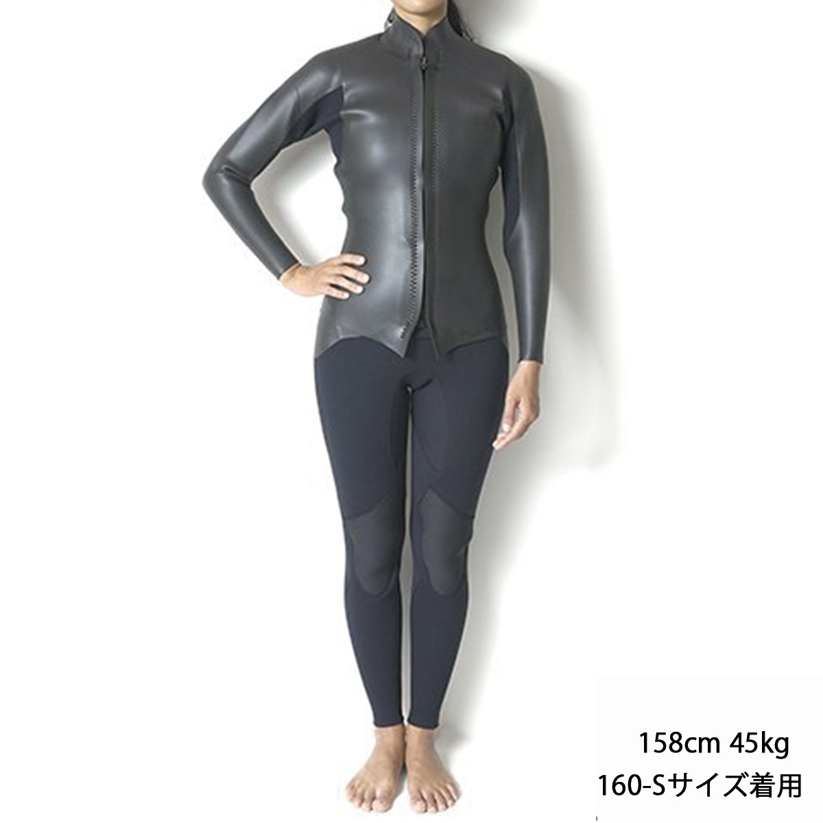セミオーダー（受注生産） CRAFTSMAN WETSUITS ウェットスーツ 長袖 タッパー ロングスリーブジャケット 2mm フロントジップ フラットスキン ラバー ユニセックス 日本製 サーフィン 春夏秋用 ロゴ付