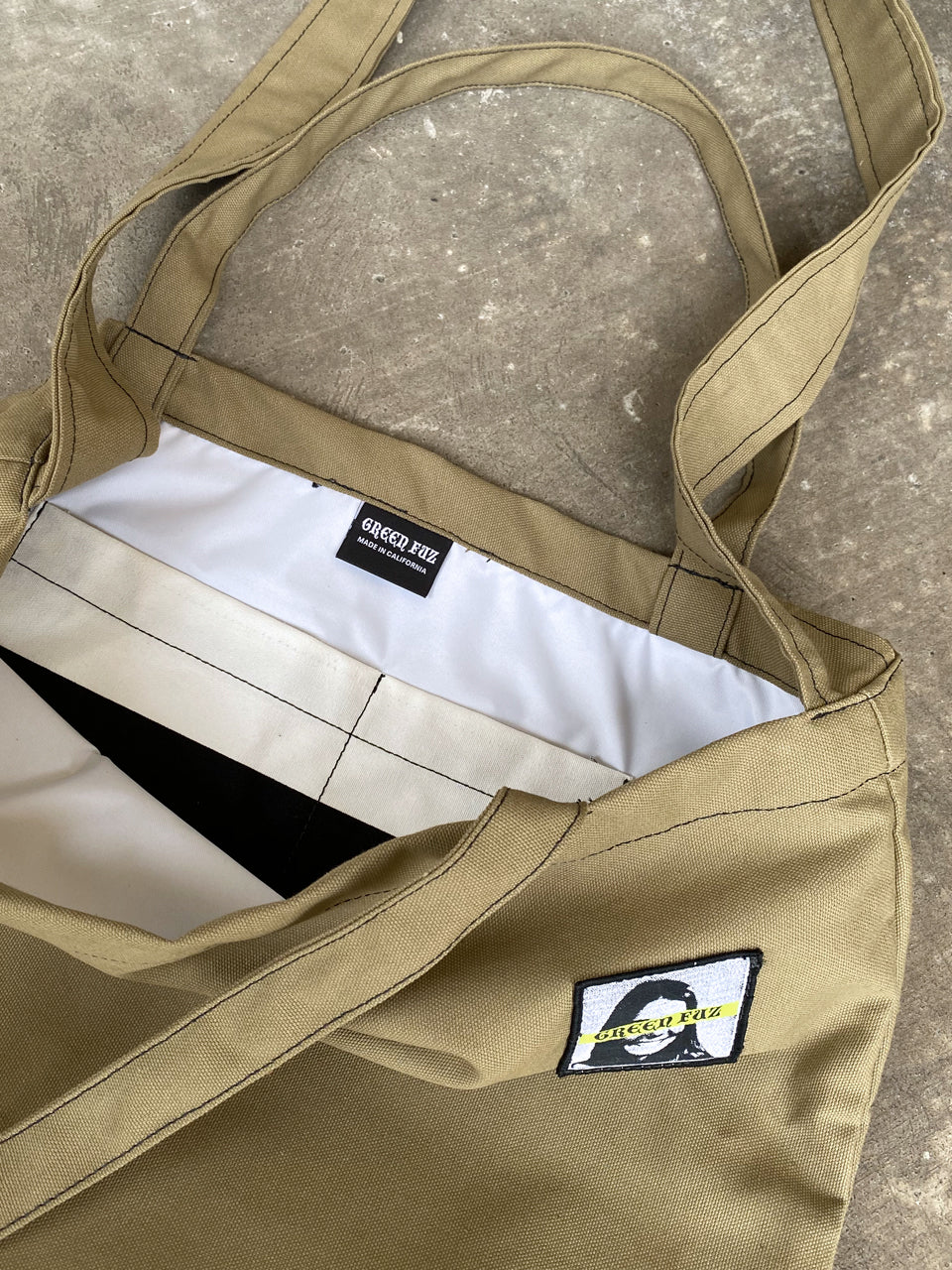 GREEN FUZ BEACH CITY BAG - ARMY ビーチシティバッグ キャンバストートバッグ サーフトート MADE IN USA
