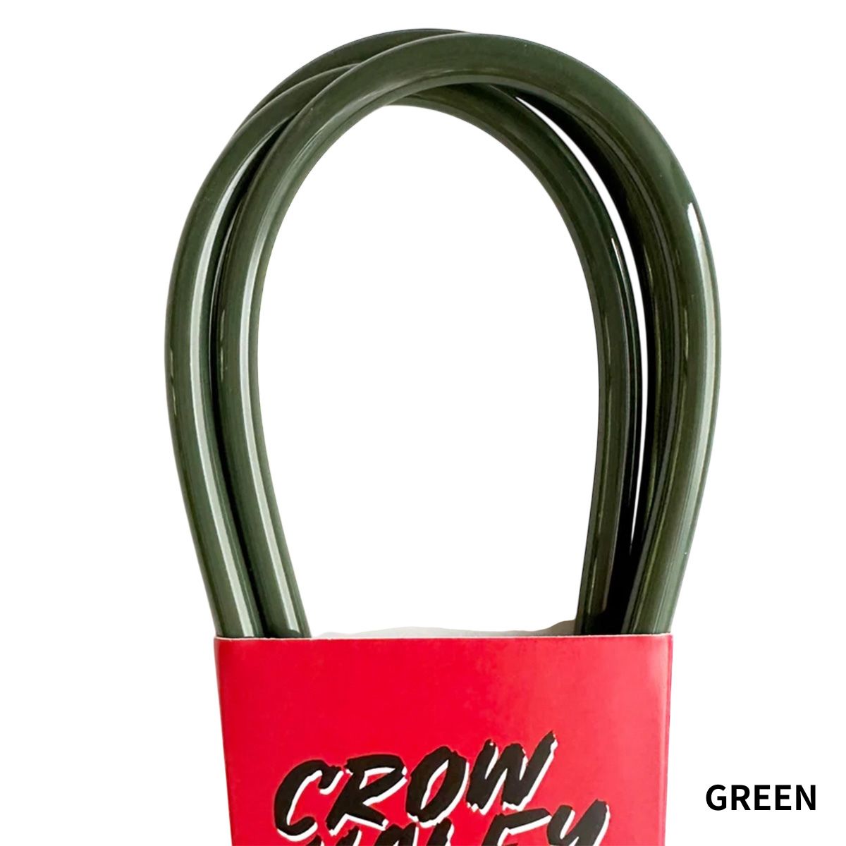CROW HALEY SURF LEASHES 10”  / REGULAR  / 7mm サーフリーシュ カスタムサイズ Tied end stand out（GLOSS） / GREEN Designed in USA Made in Japan