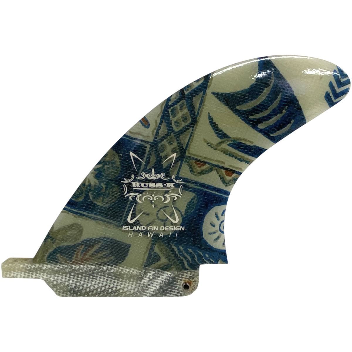 RUSS-K × ISLAND FIN DESIGIN HAWAII 中古フィン SINGLE FIN 4インチ